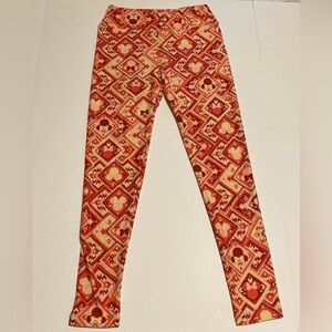 LuLaRoe Woman’s One Size Minnie Mouse Disney Valentines Leggings Pink/Red
